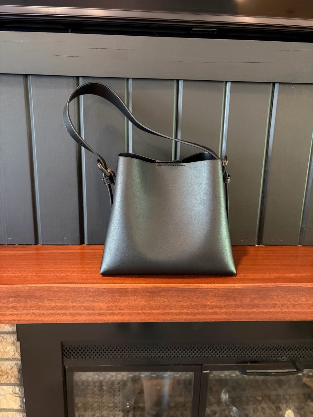 Anthropologie Black Leather Shoulder Bag